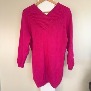 Segue Thick Pink V-neck Sweater - L
